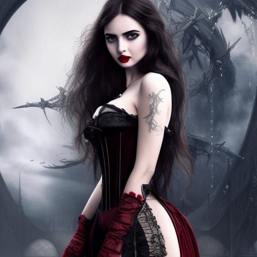 Ana de Armas as Gothic Queen in Anne Stone Style