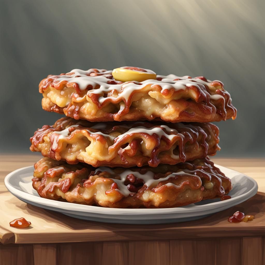 Realistic Apple Fritter Close-Up