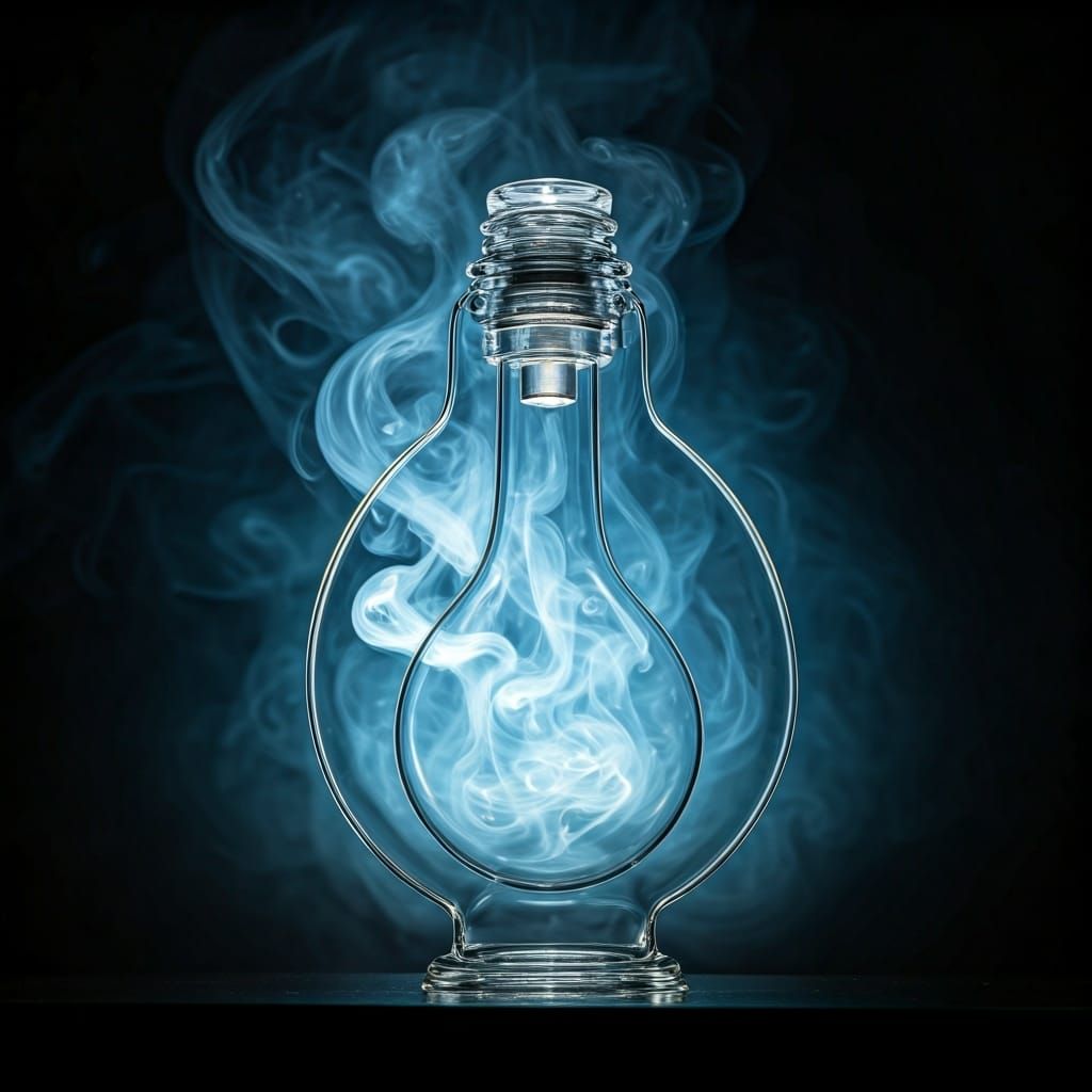 Stylized Glass Sculpture of Mist: Professional Photography