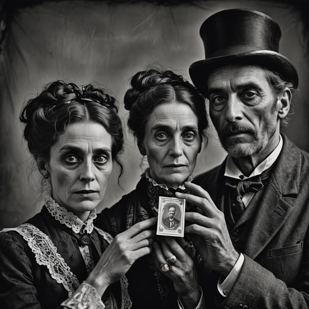 Monochrome Victorian Couple Portrait in Jeffries Style