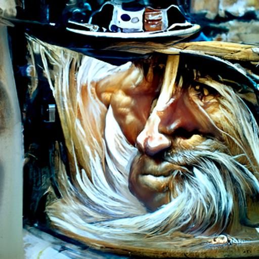 Idealized Man Portrait in Oil Paint Style