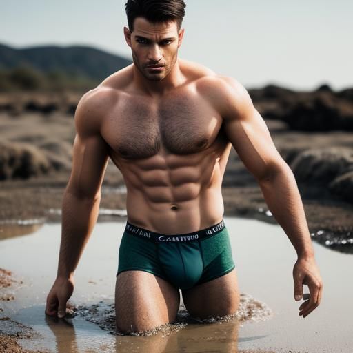 Man Sinking in Quicksand: Professional Photography