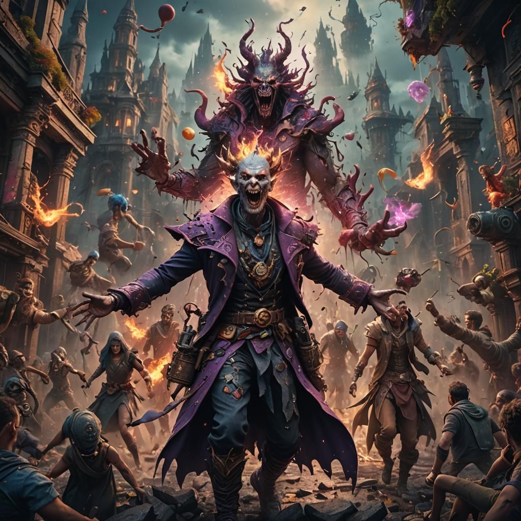 Fantastical Matte Painting of Raving Mad People