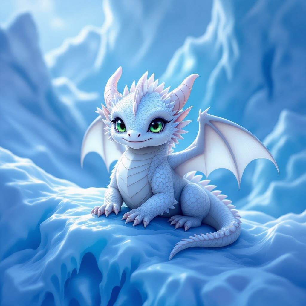 Baby Dragon on Glistening Glacier