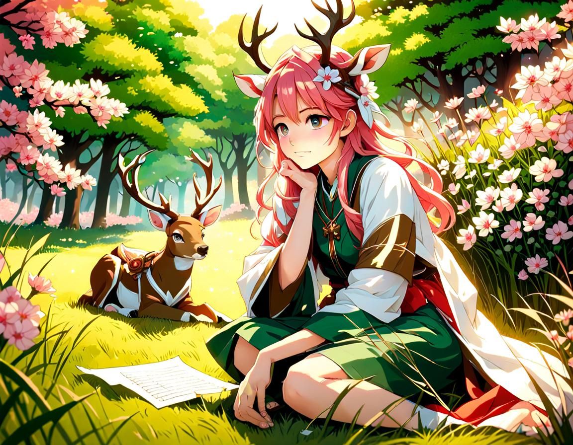Sakura Dryad with Love Letter, 3D Anime Art