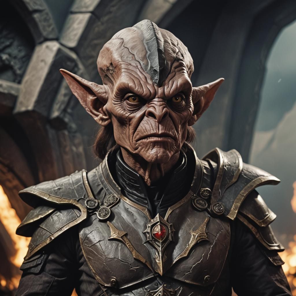 Klingon Gargoyle Hybrid Creature in Cinematic Style