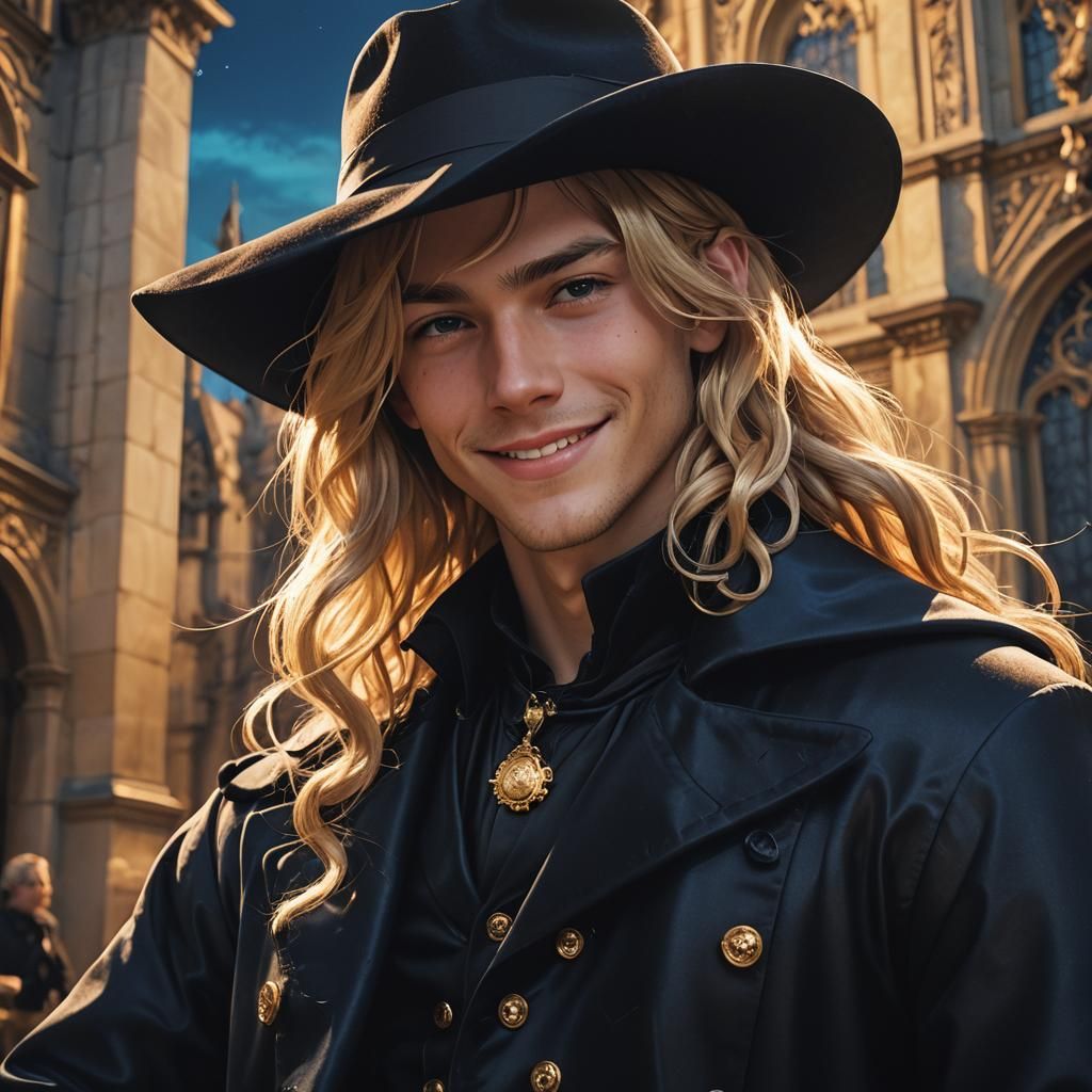 Boy in Black Hat: Baroque Gothic Fantasy Art