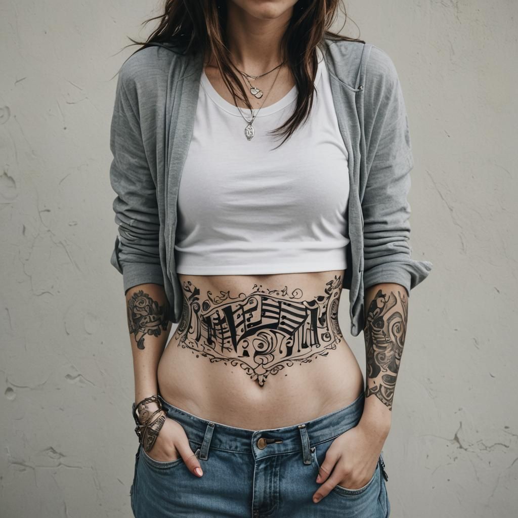 Woman with Music Tattoo