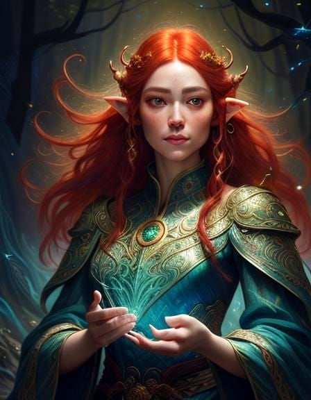Enchanting Twilight Elf Maiden in Vibrant Forest Realm