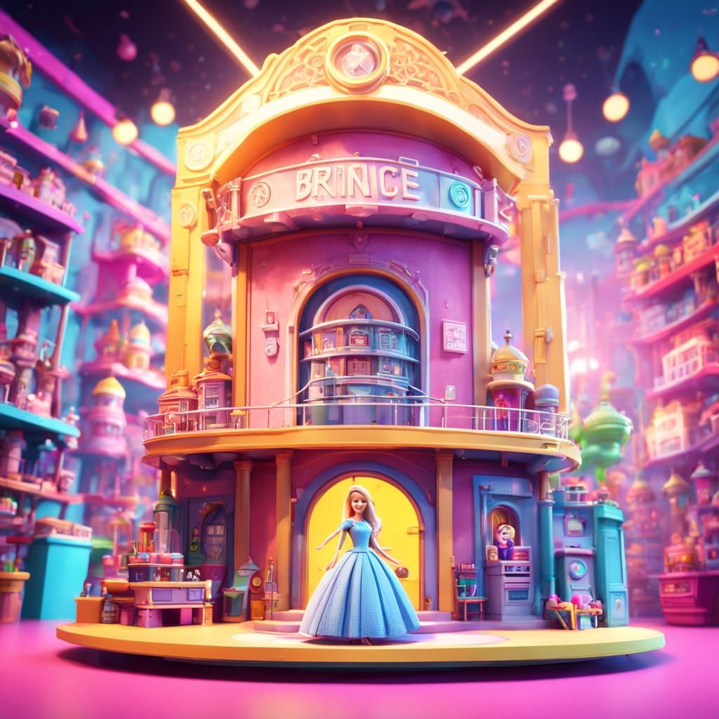 Barbie's Cinematic Fairytale Castle in Vibrant 3D Digital Ar...