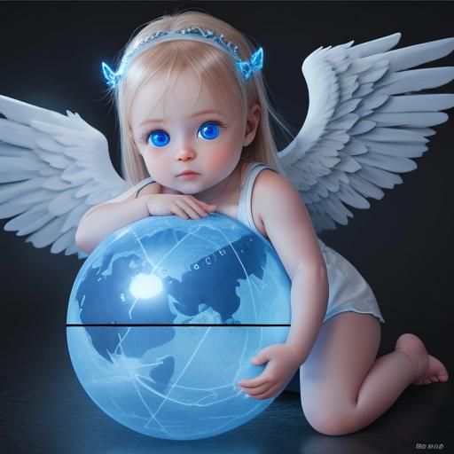 Cherub Baby with Angel Wings in HD Realism