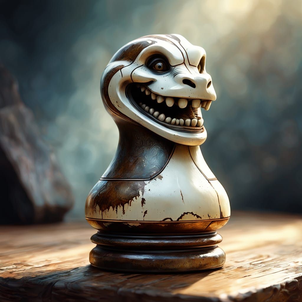 Whimsical Chess Pawn in Golden Light