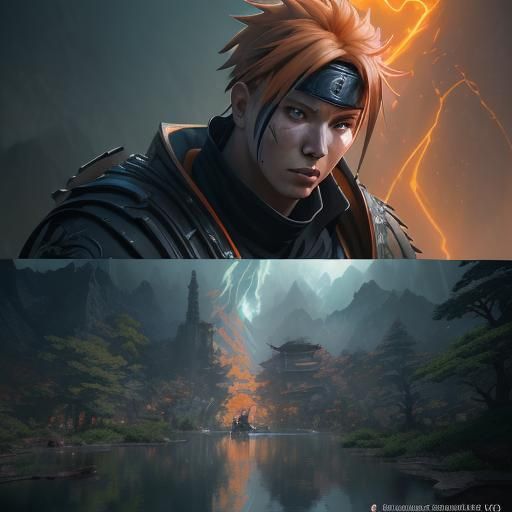 Naruto Concept Art in Digital Matte Painting Style