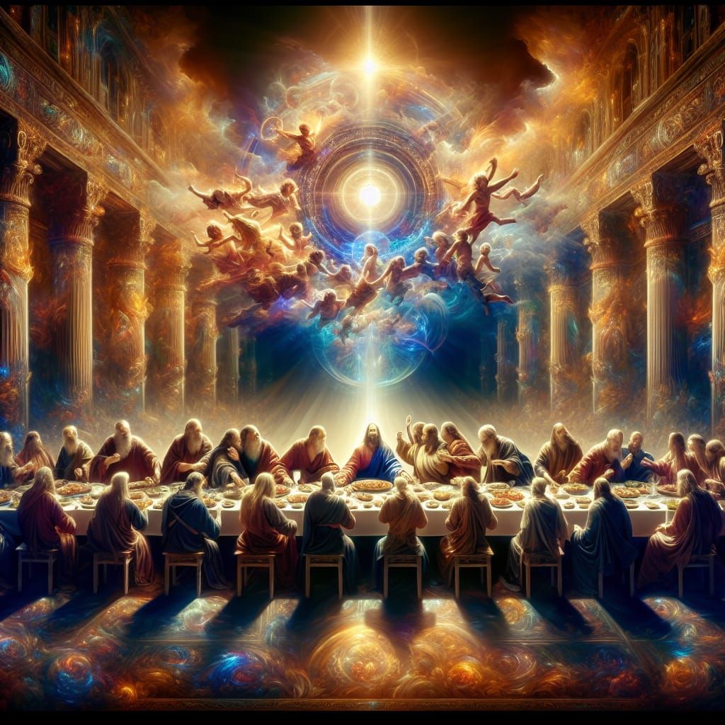 Religious Figure at Last Supper: Digital Matte Painting
