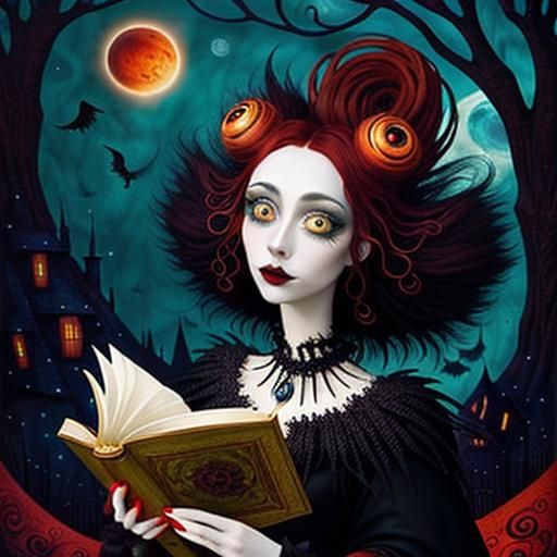 Gothic Punk Girl Reading: A Modern Fairytale