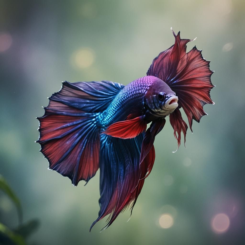 Macro Photo of a Betta Fish in Jungle Fog