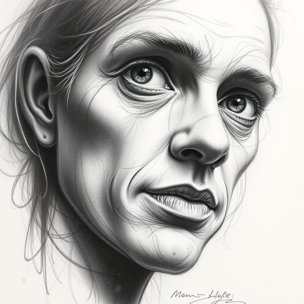 Hyperdetailed Charcoal Drawing