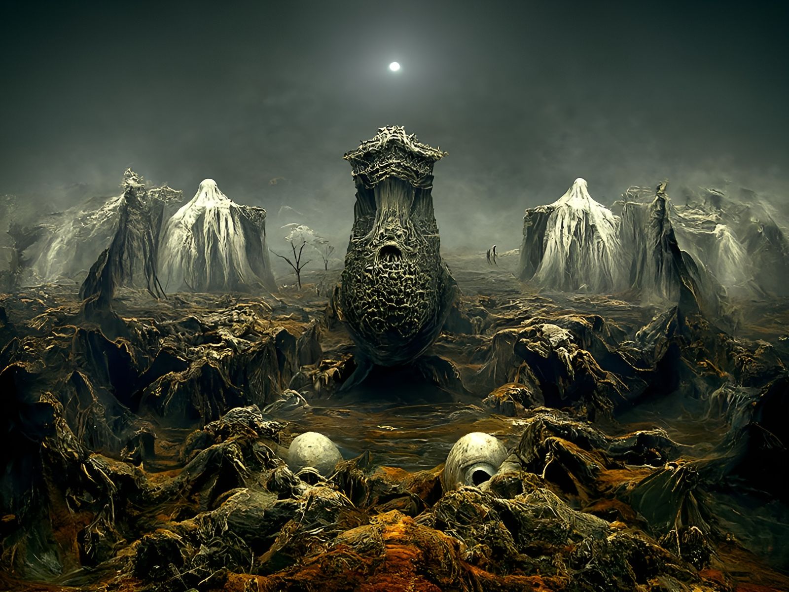 Enigmatic Horror Landscape in Detailed Digital Art