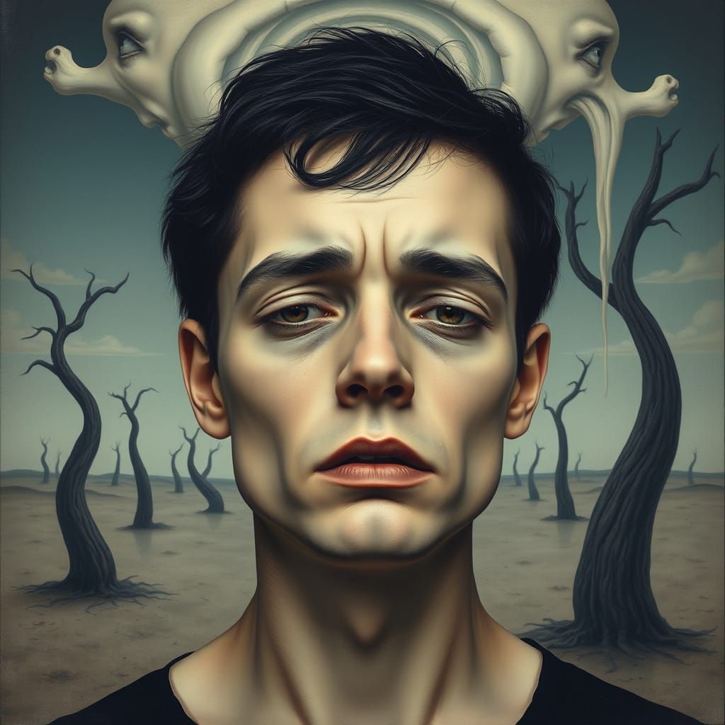 Exhausted Soul in a Melancholic Dream