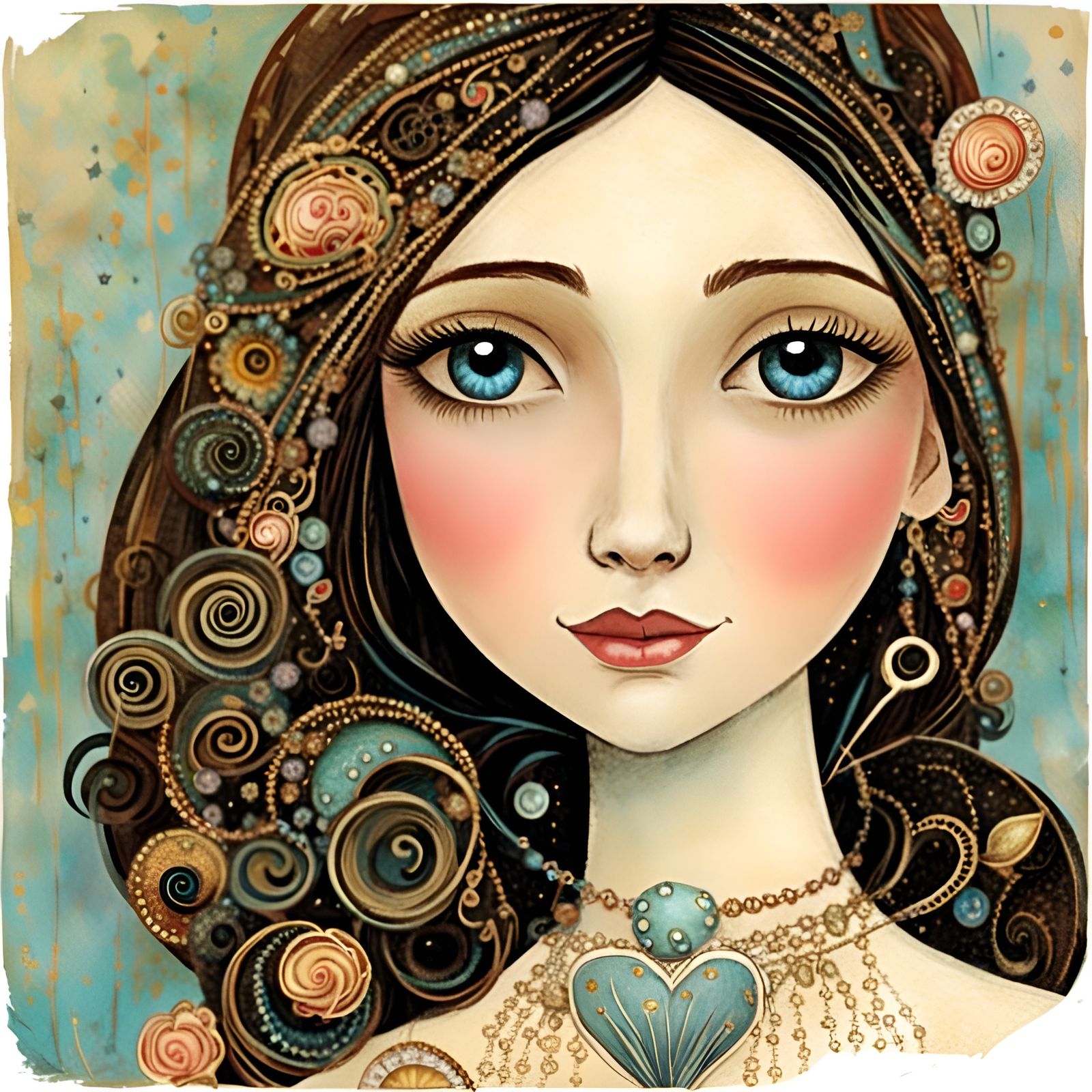 Cute Cinderella in Art Brut Style