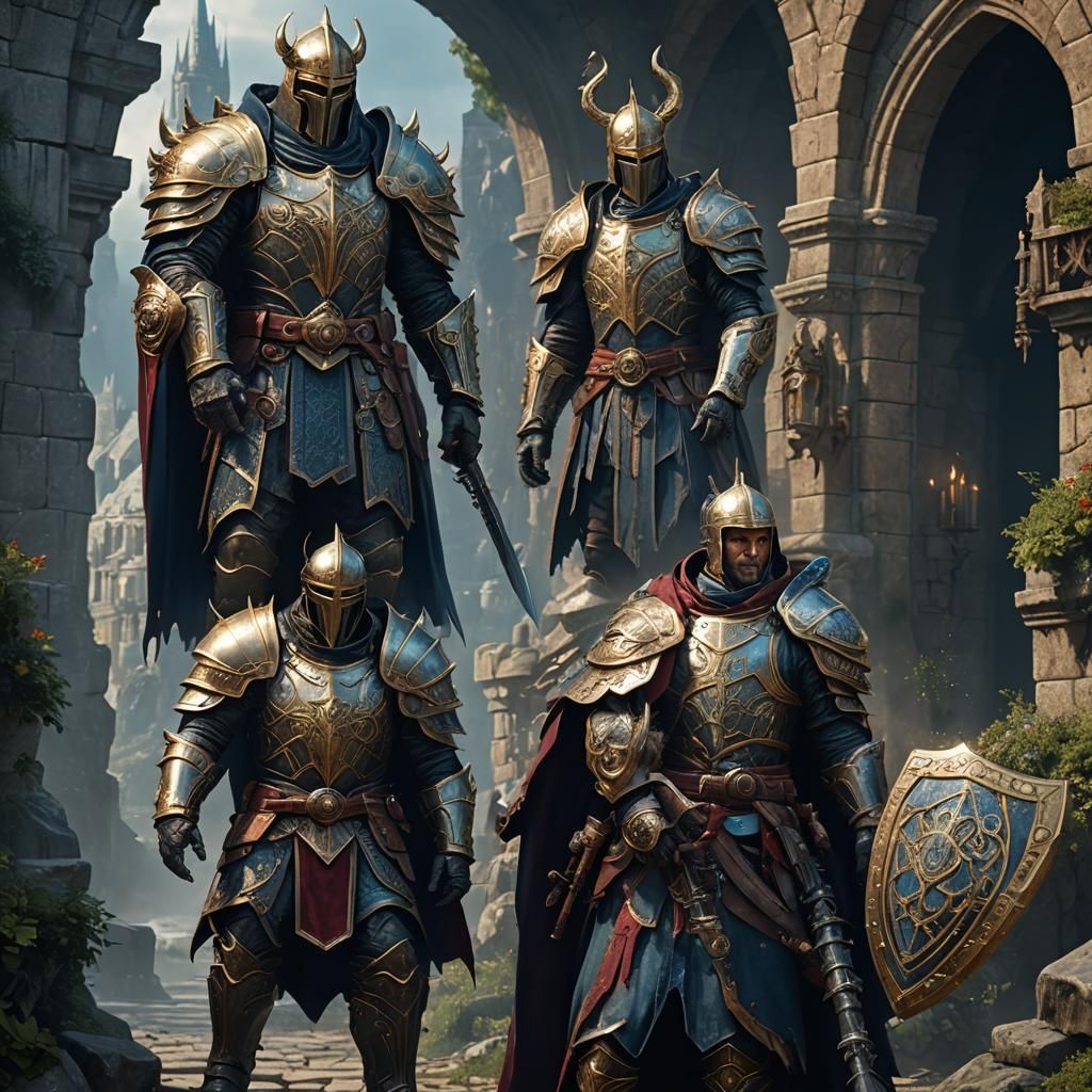 Knight Attacks Mage with Musket in Detailed Painting