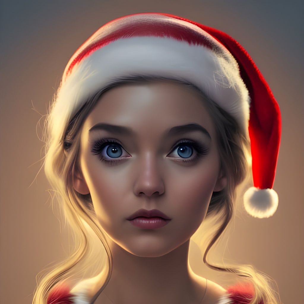 Hyperreal Mrs. Claus in Detailed 3D Digital Art