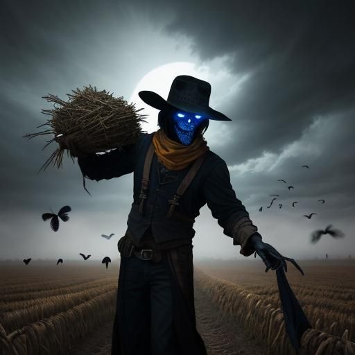 Ominous Scarecrow in Field, Digital Matte Painting