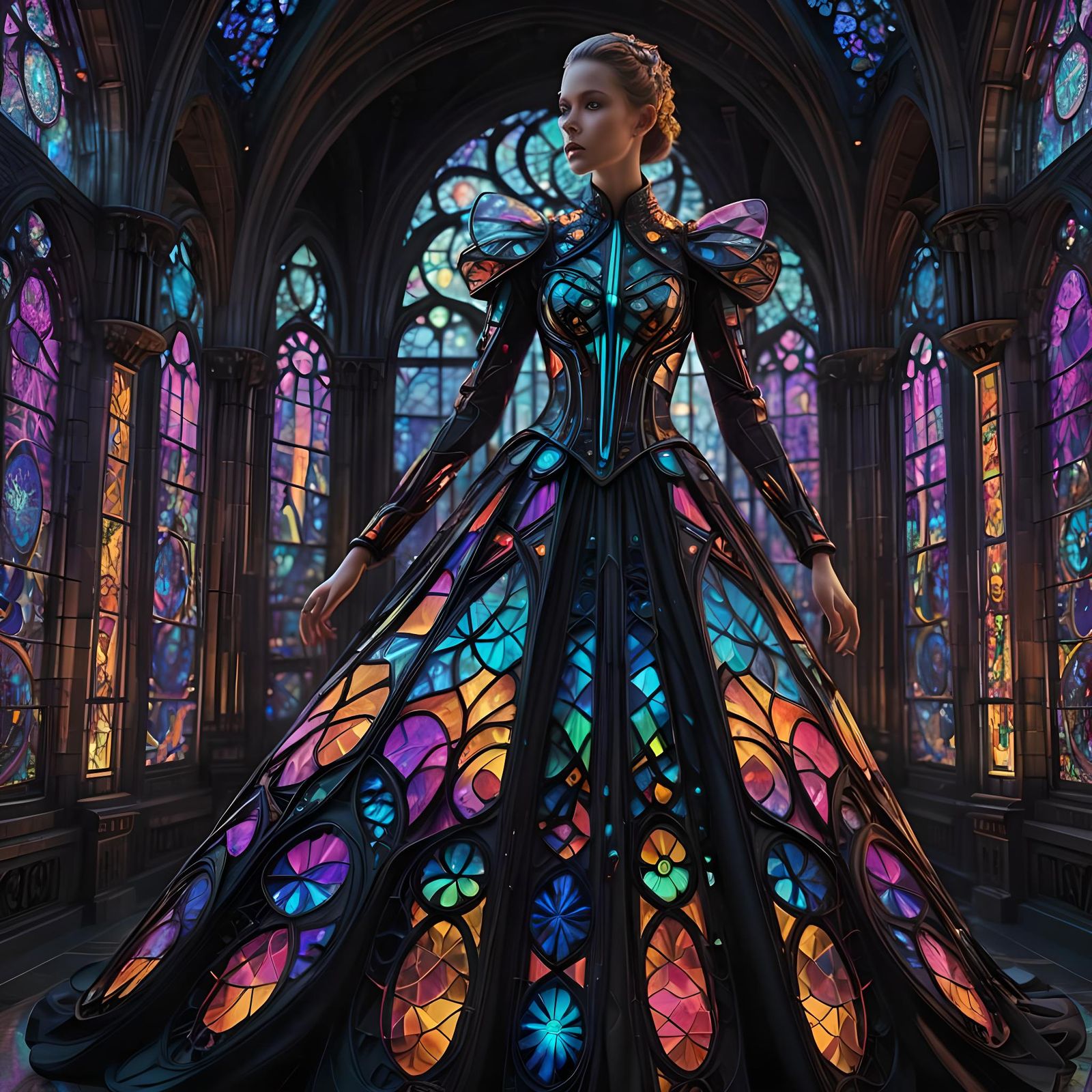 futuristic Neon-light fashion