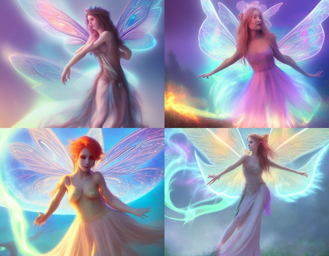 Ethereal Fairies Dancing in a Circle: Fantasy Art
