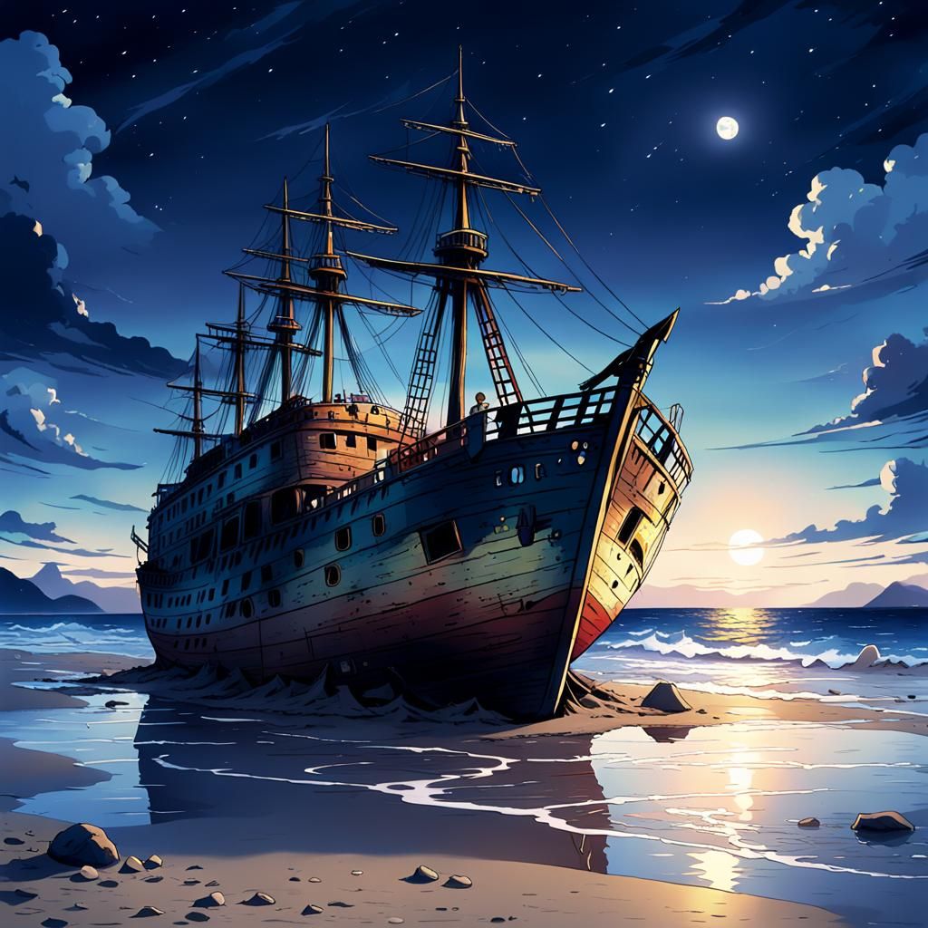 Ghost Ship Washed Up: Anime Key Visual