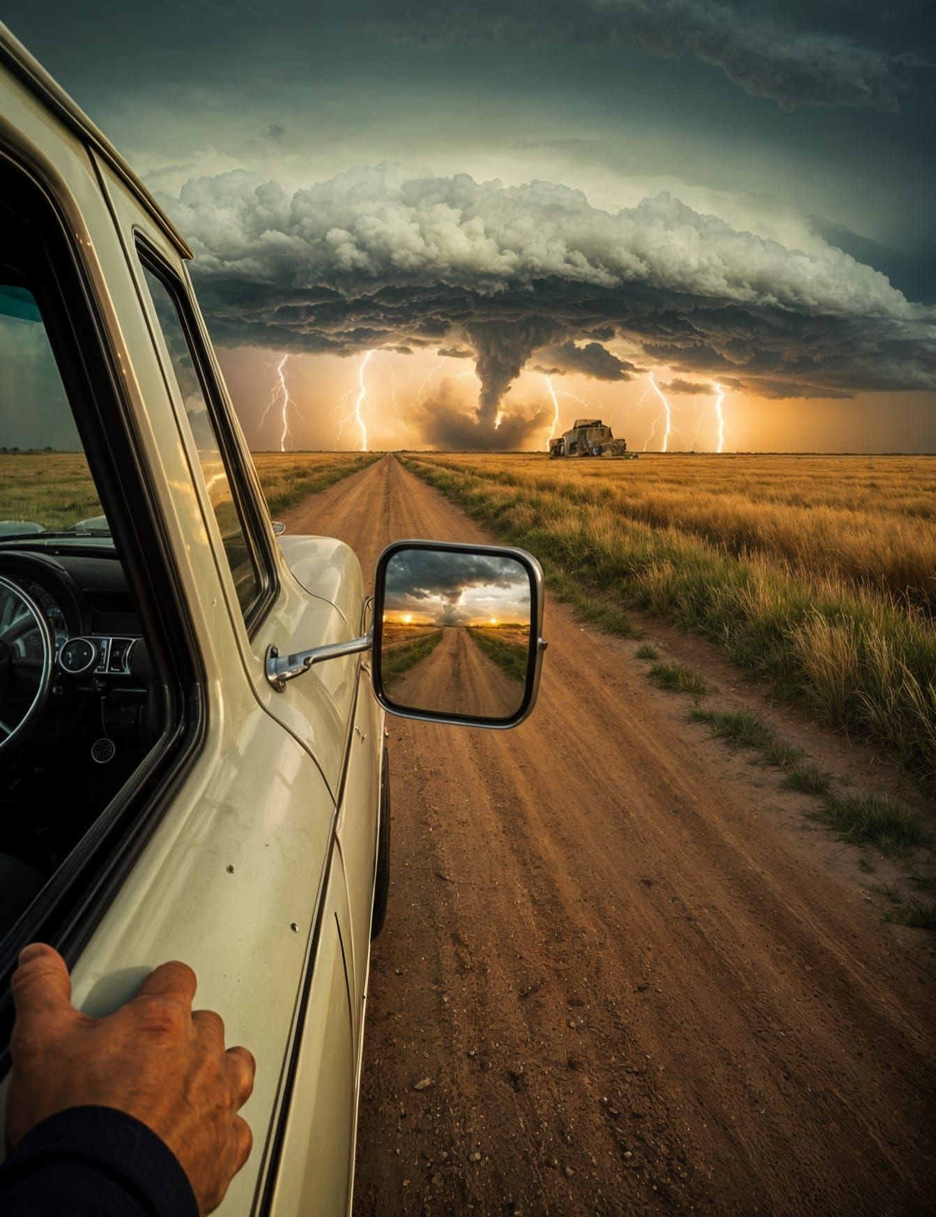 Storm Chaser's Last Photo: Truck by Supercell