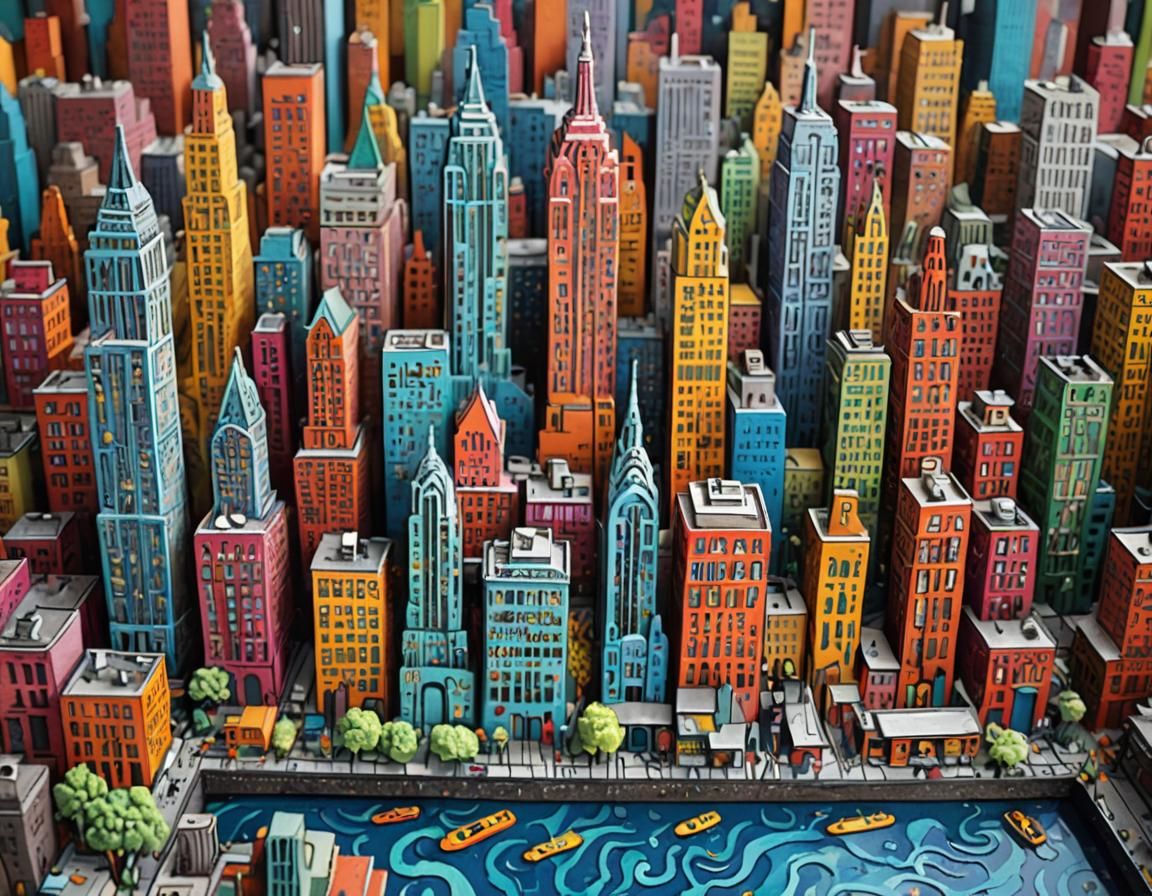 Vibrant New York City Diorama Masterpiece