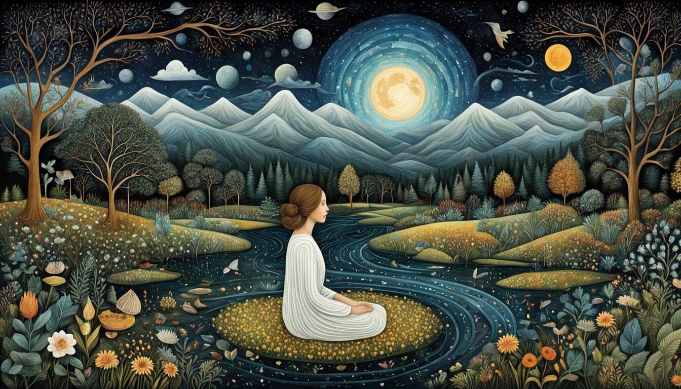 Cosmic Bio Art Collage in Vibrant Digital Style