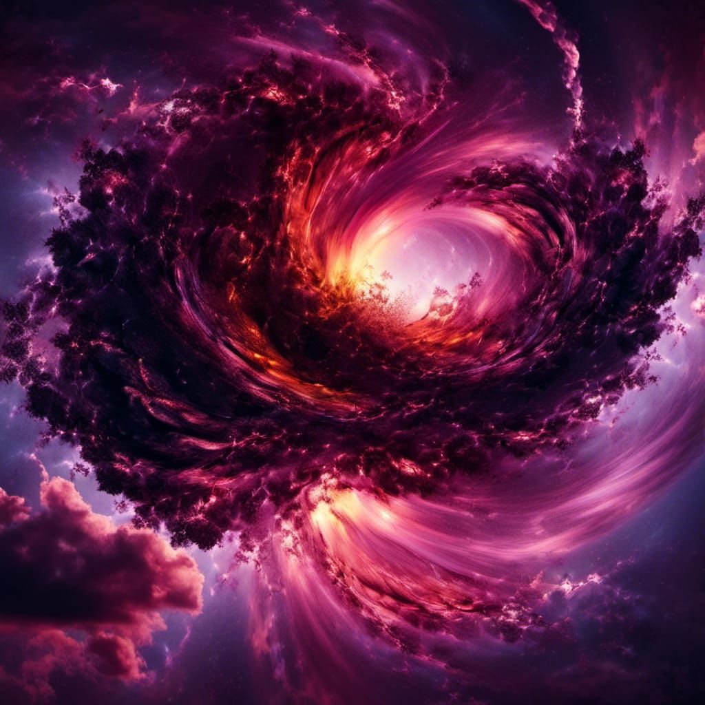 Hyperrealistic Tornado Silhouette Against Dark Sunset