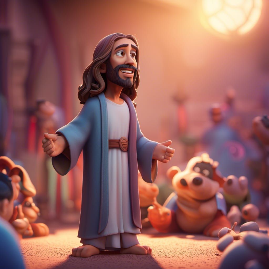 Jesus Christ as Pixar-Style 3D Digital Art