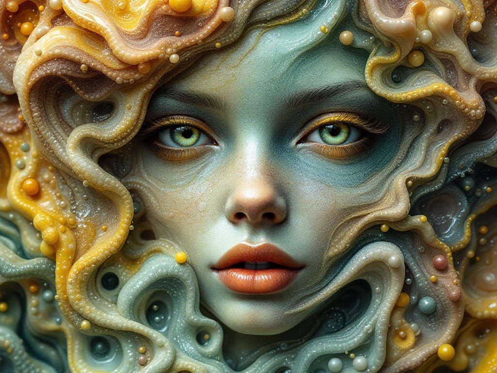 Figuratively Emergent Blown-Glass Hand-Knit Masterpiece