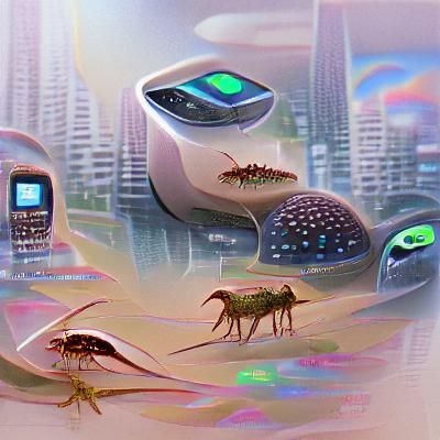 Futuristic Creatures in a Vibrant Landscape