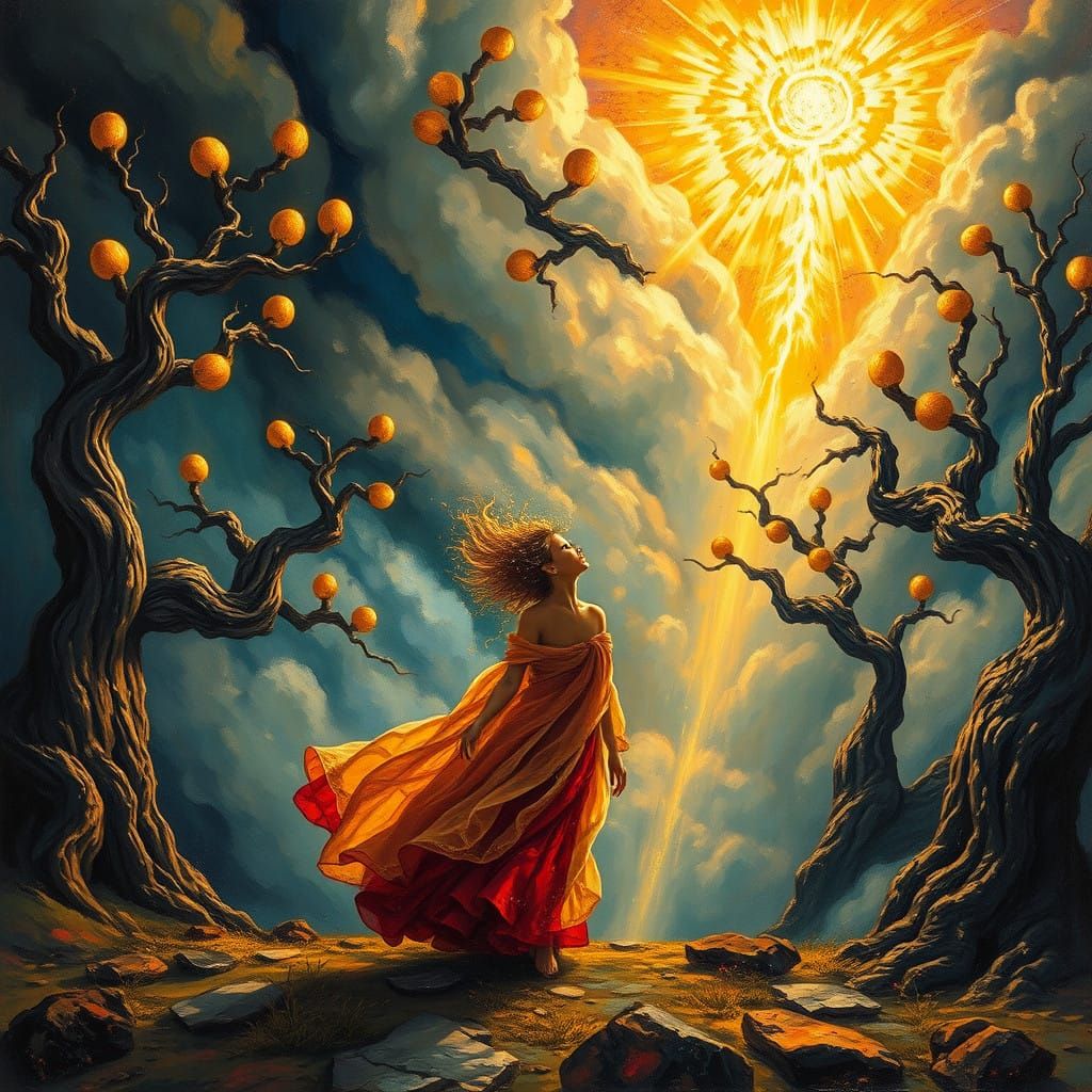 Dreamlike Journey to the Kingdom of Heaven in Vibrant Oil Pa...