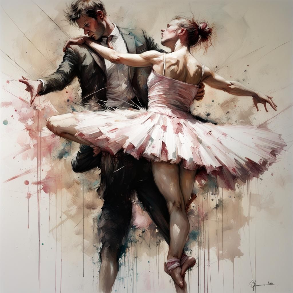 Ballerina Lift: Textured Speedpaint Art