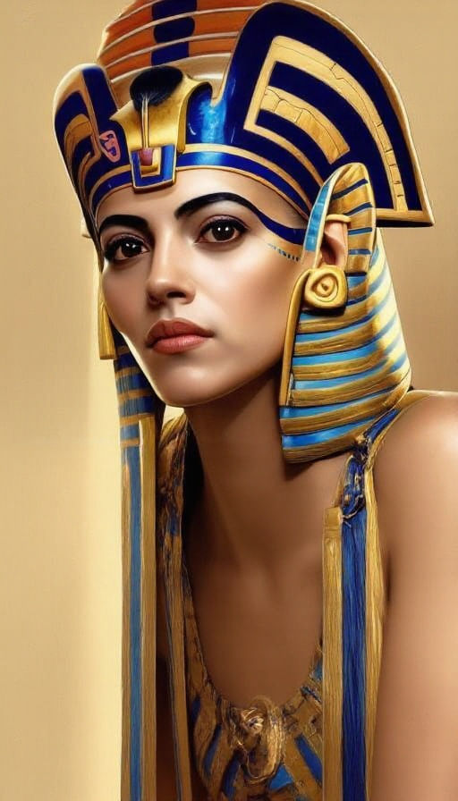Natalie Morales as King Tut: Detailed 8K Portrait
