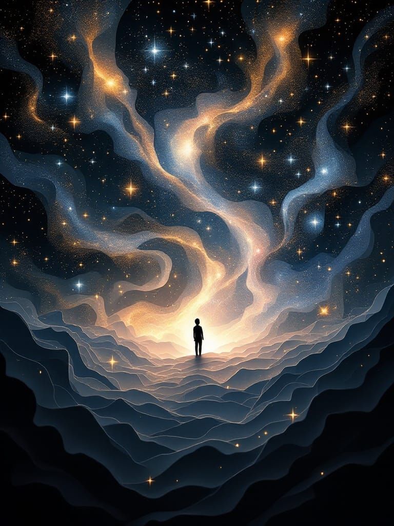 Celestial Harmonies in Digital Paper Masterpiece