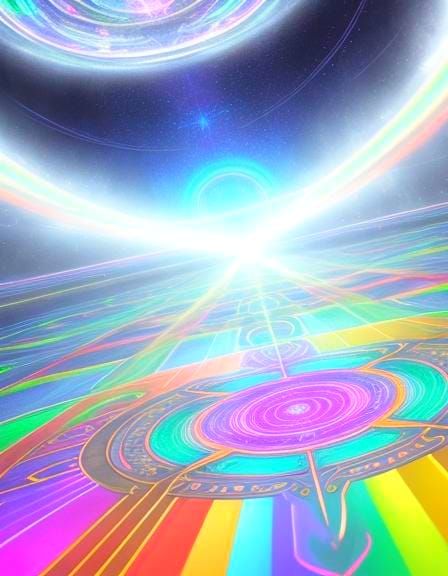 Cathedral Laser Beam Spell with Rainbow Light