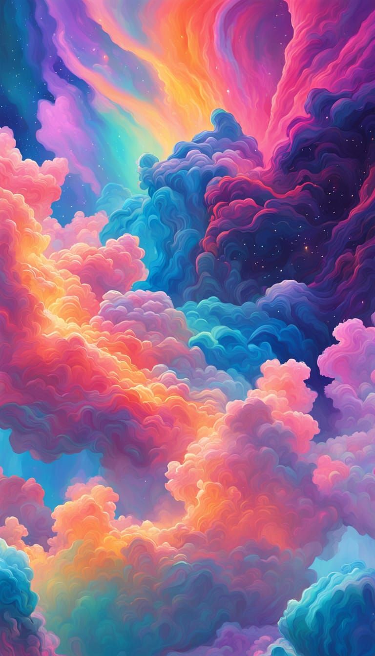 Surreal Cosmic Entity Radiates Ethereal Light Amidst Vibrant...