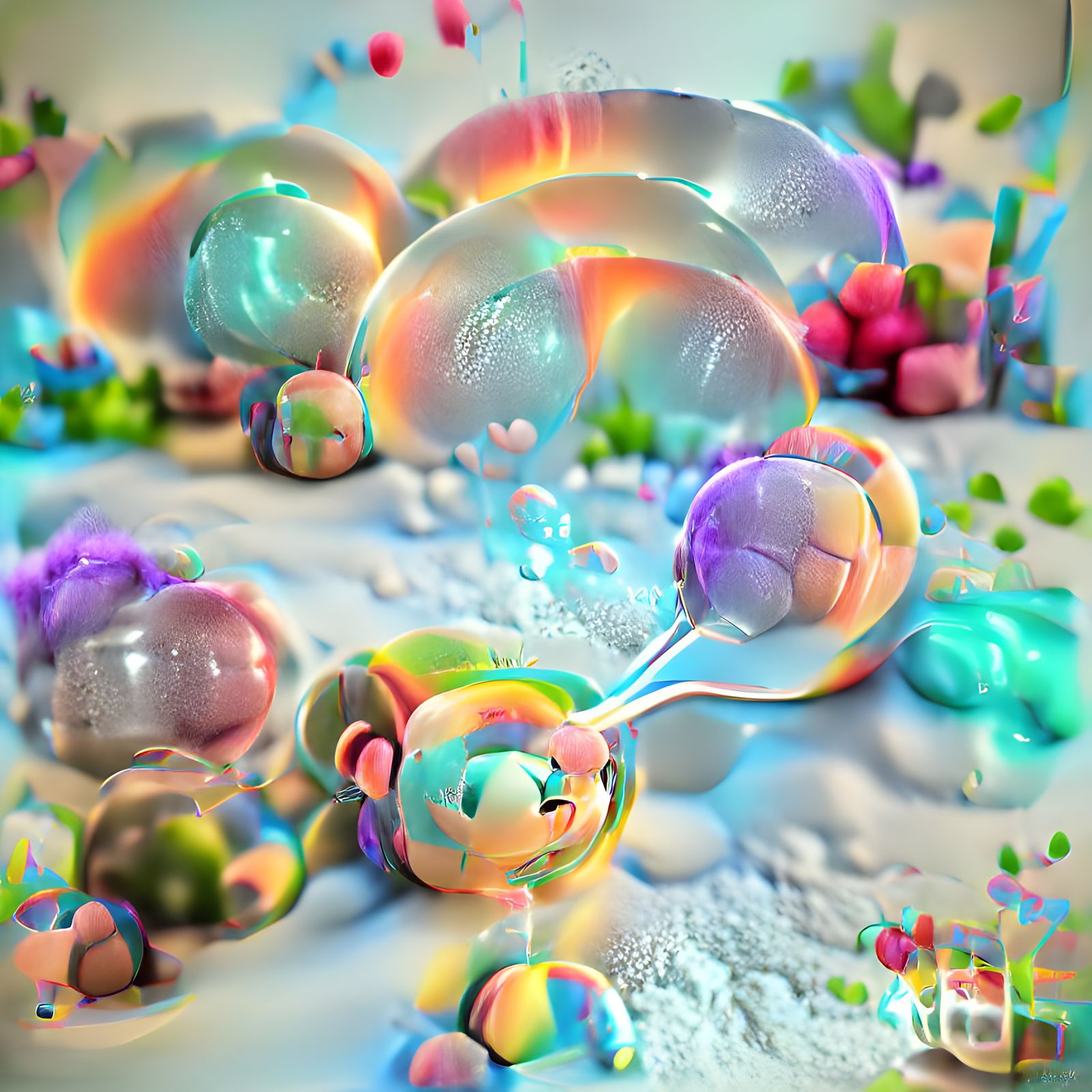 Rainbow Soap Bubbles in Volumetric Lighting