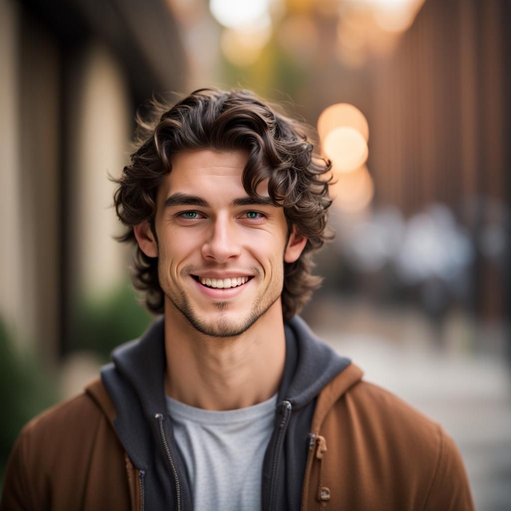 Handsome College Student Smiling Portrait Photography
