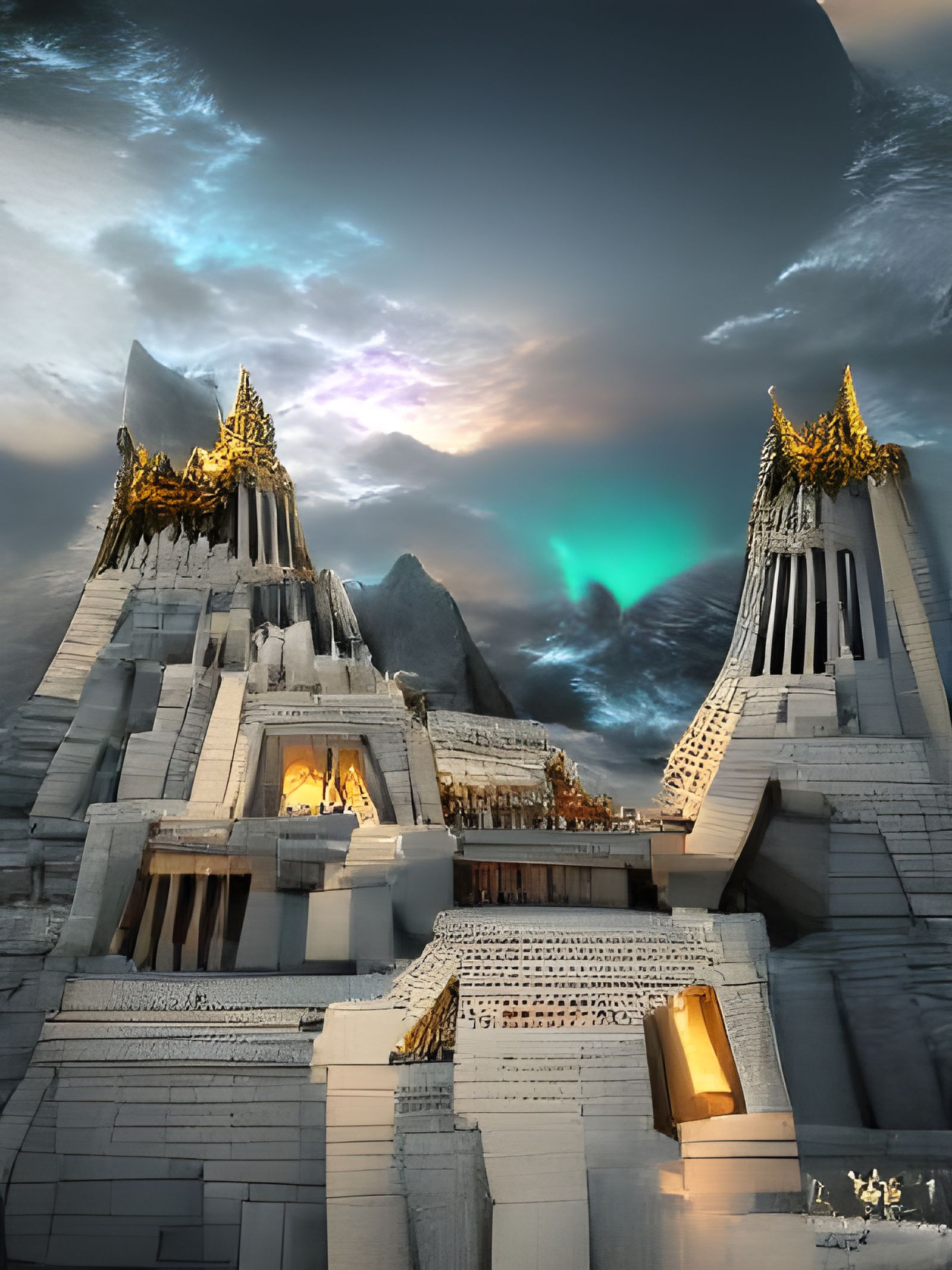 Asgard Temple Concept in Detailed 3D Render