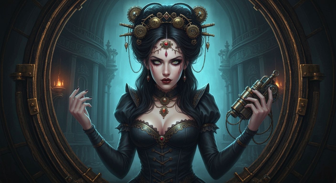 Sinister Steampunk Portrait of a Beautiful Woman
