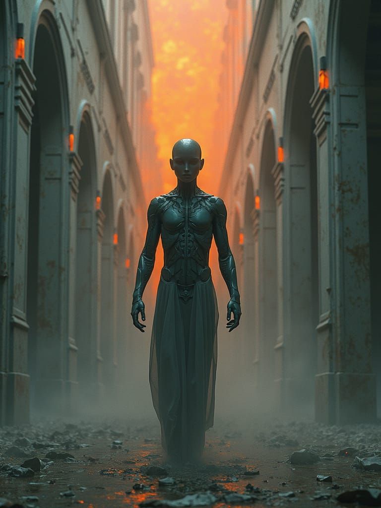 Cyborg's Yearning in a Dystopian Alien City