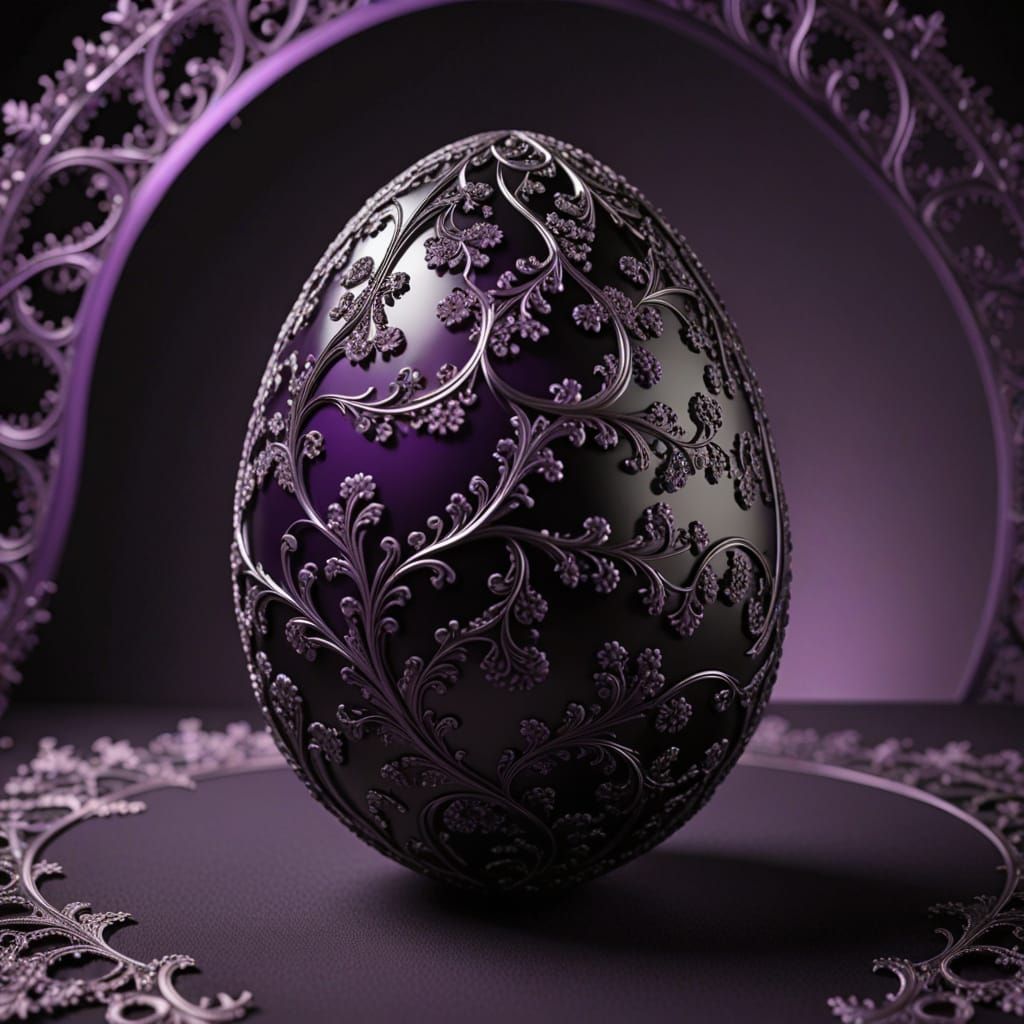 Mysterious Purple Easter Egg in Fractal Art