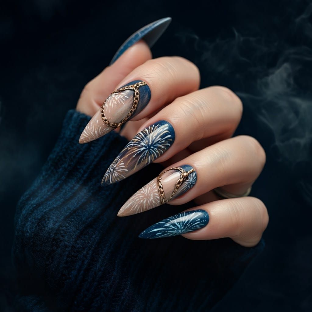 Winter Wonderland Nail Art in Cinematic Style